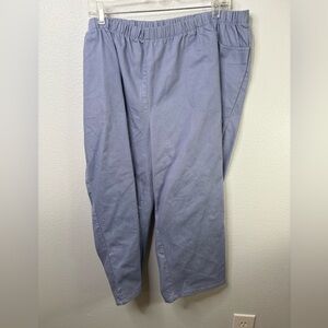 Woman Within 24W Elastic Waist Blue Capris NWOT